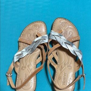 Born Women's Tan and Silver Sandals